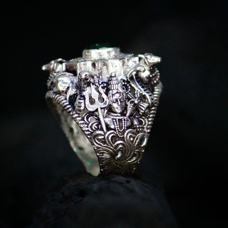 Lord Shiva Silver Plated Ring