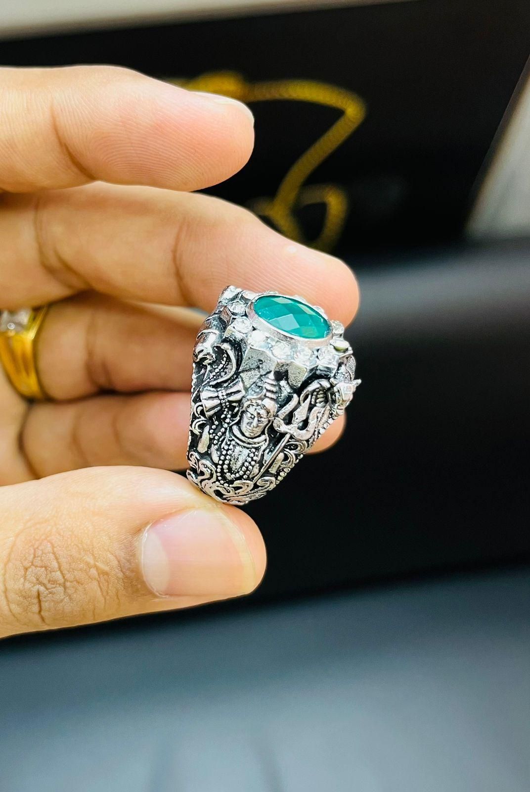 Lord Shiva Silver Plated Ring