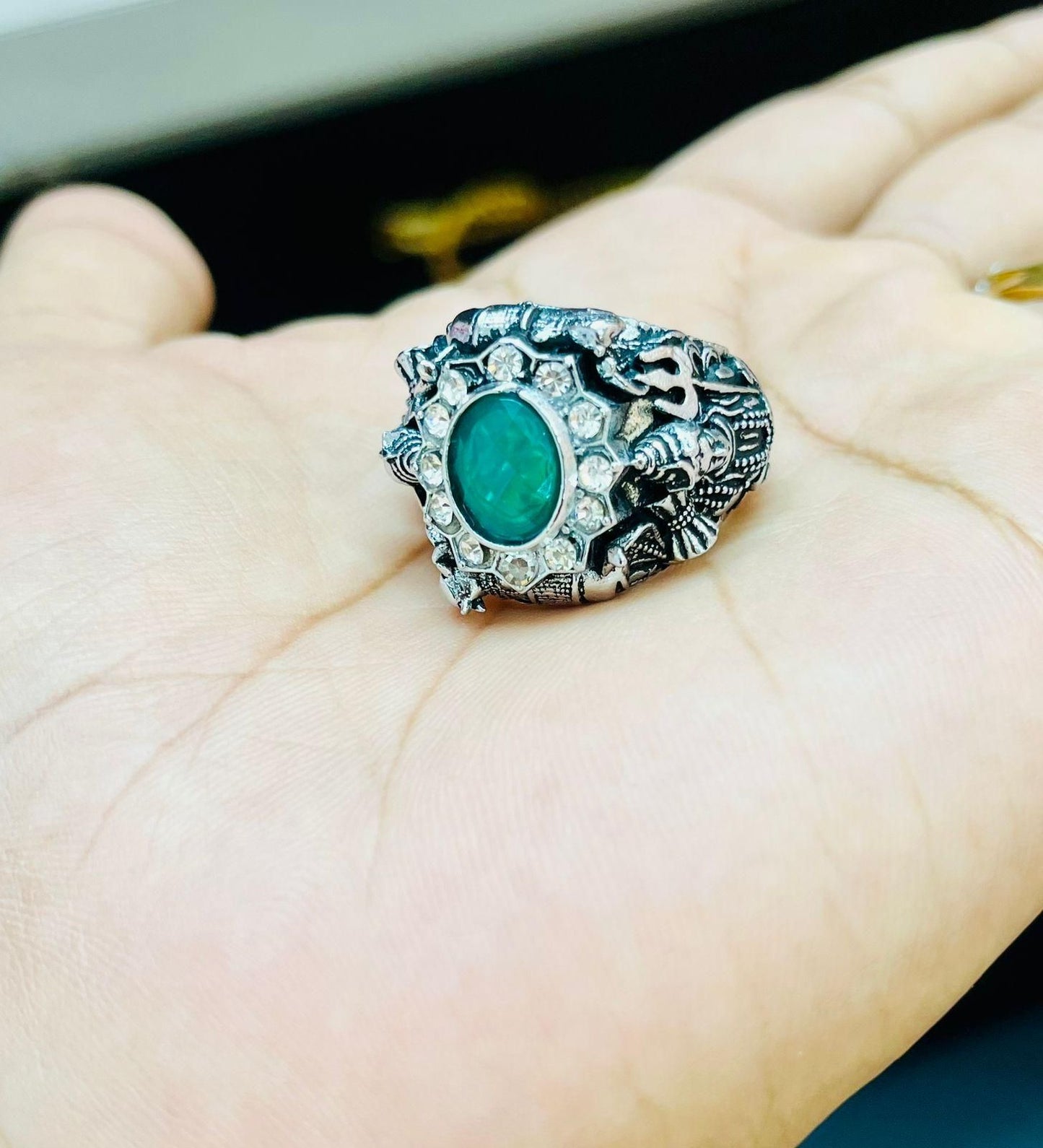 Lord Shiva Silver Plated Ring