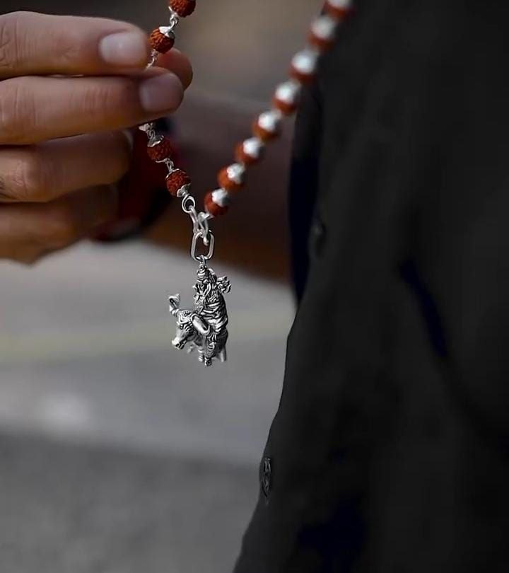 Lord Shiva with Nandi Silver Plated Pendant Chain
