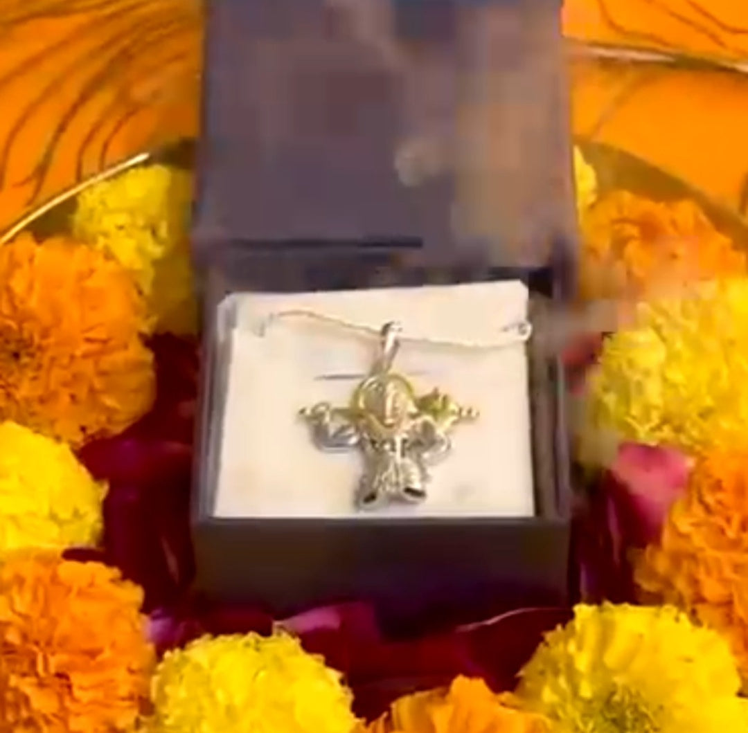 Jai Hanuman Gold-Silver Pendant with Chain
