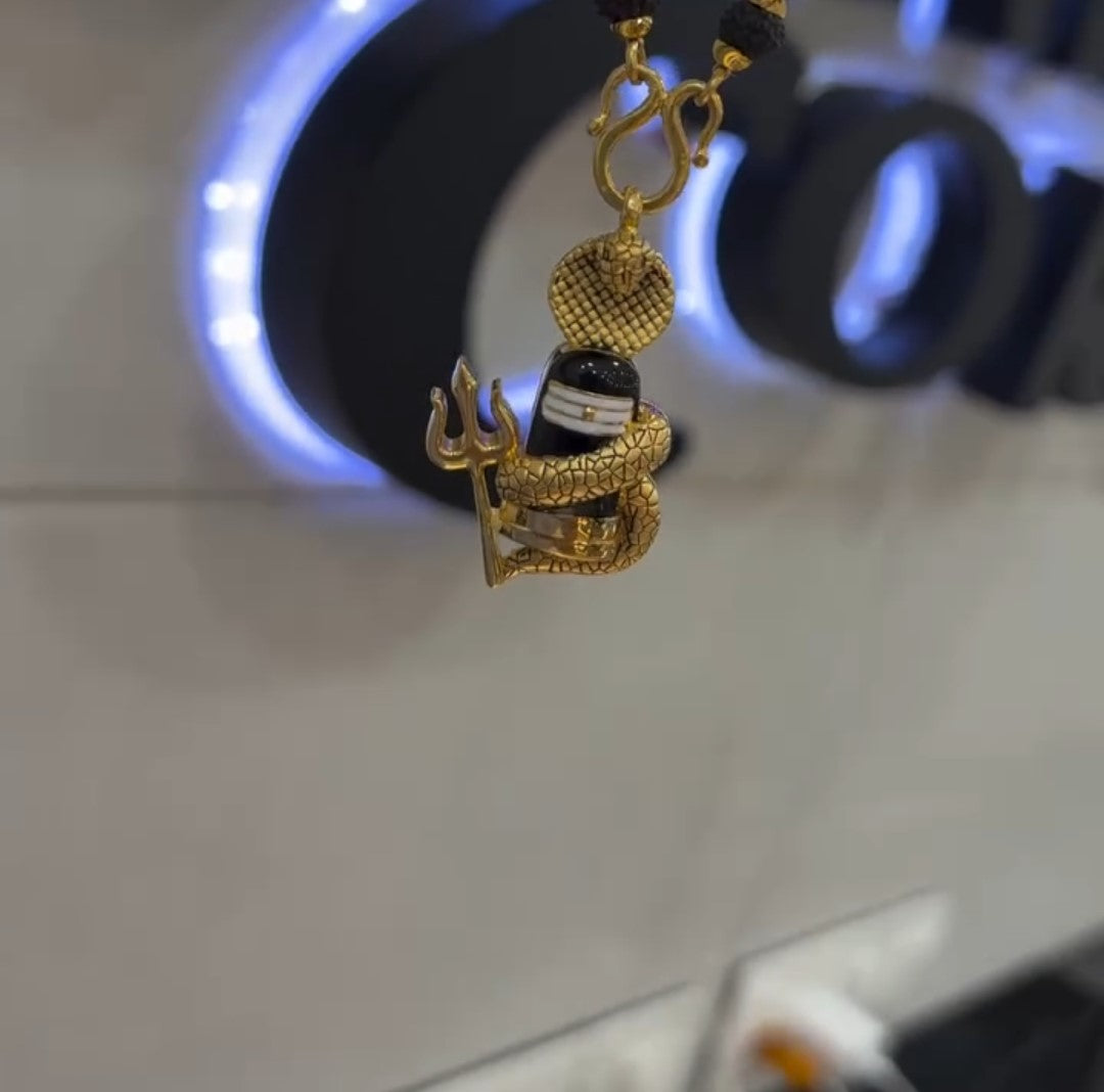 Shivlingam Trishul Pendant With Chain