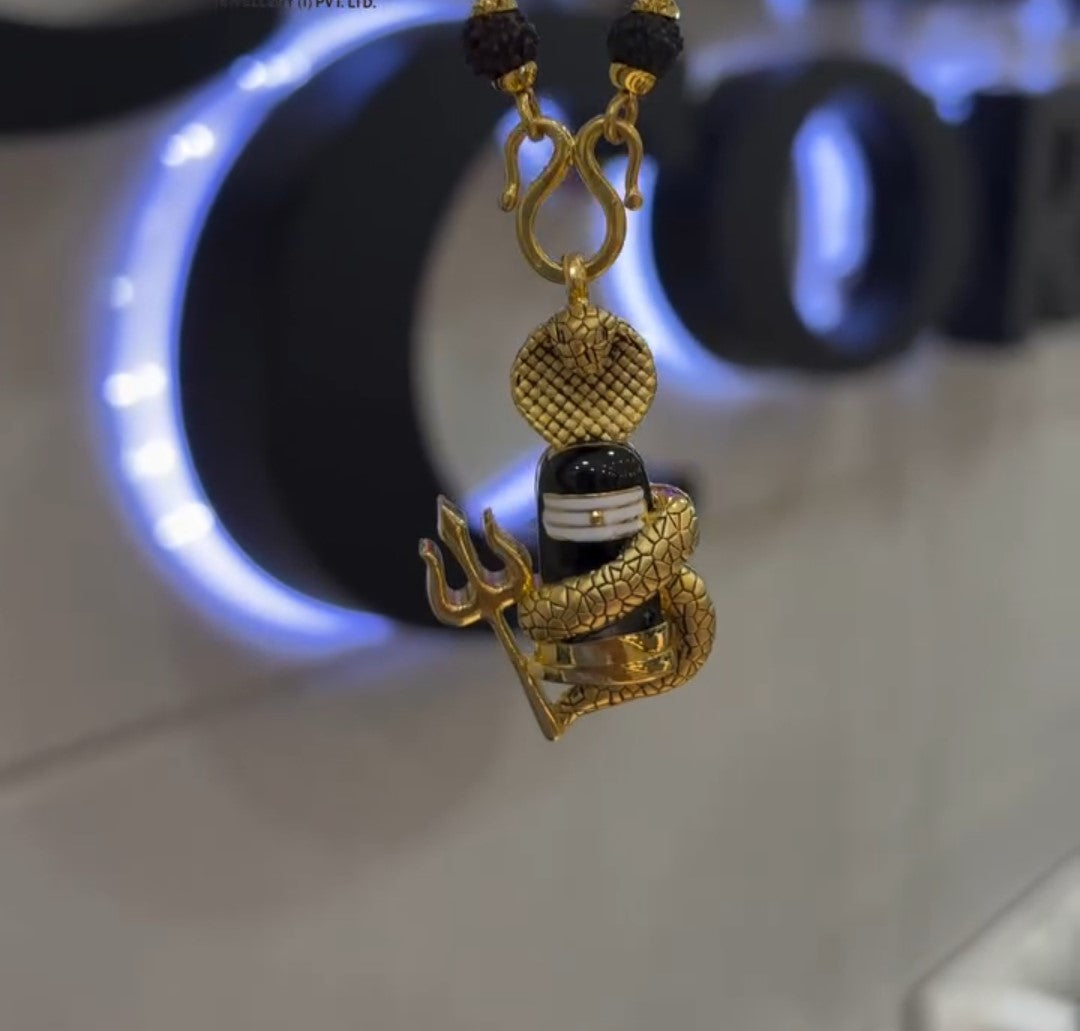 Shivlingam Trishul Pendant With Chain