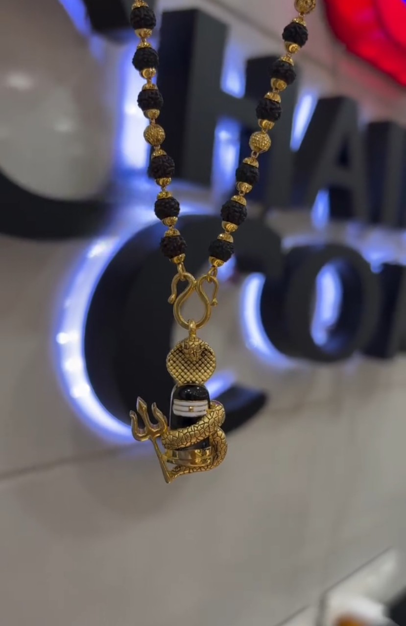 Shivlingam Trishul Pendant With Chain