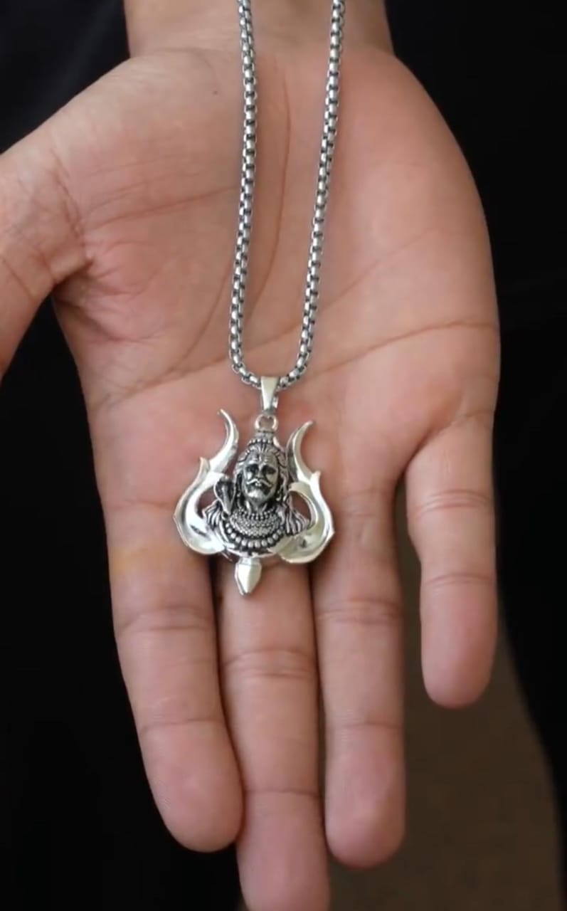Shiv Trishul Pendant With Chain
