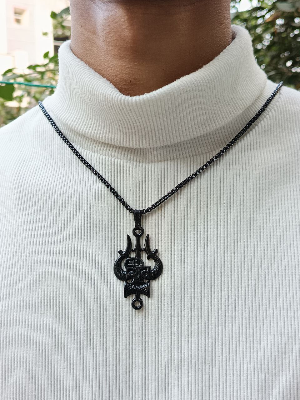 Shivji Trishul Black Pendant