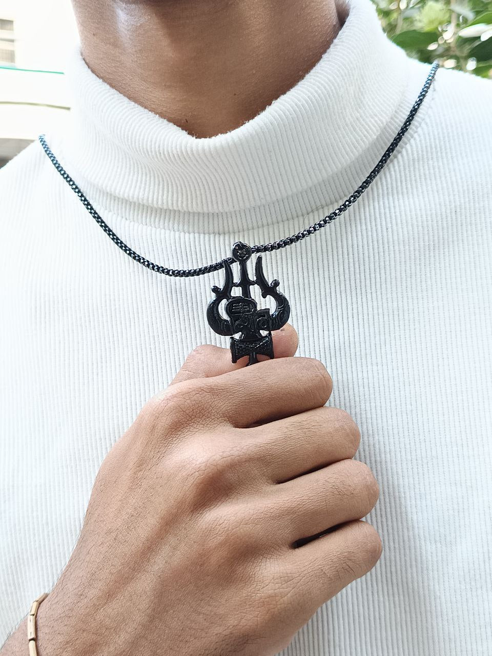 Shivji Trishul Black Pendant
