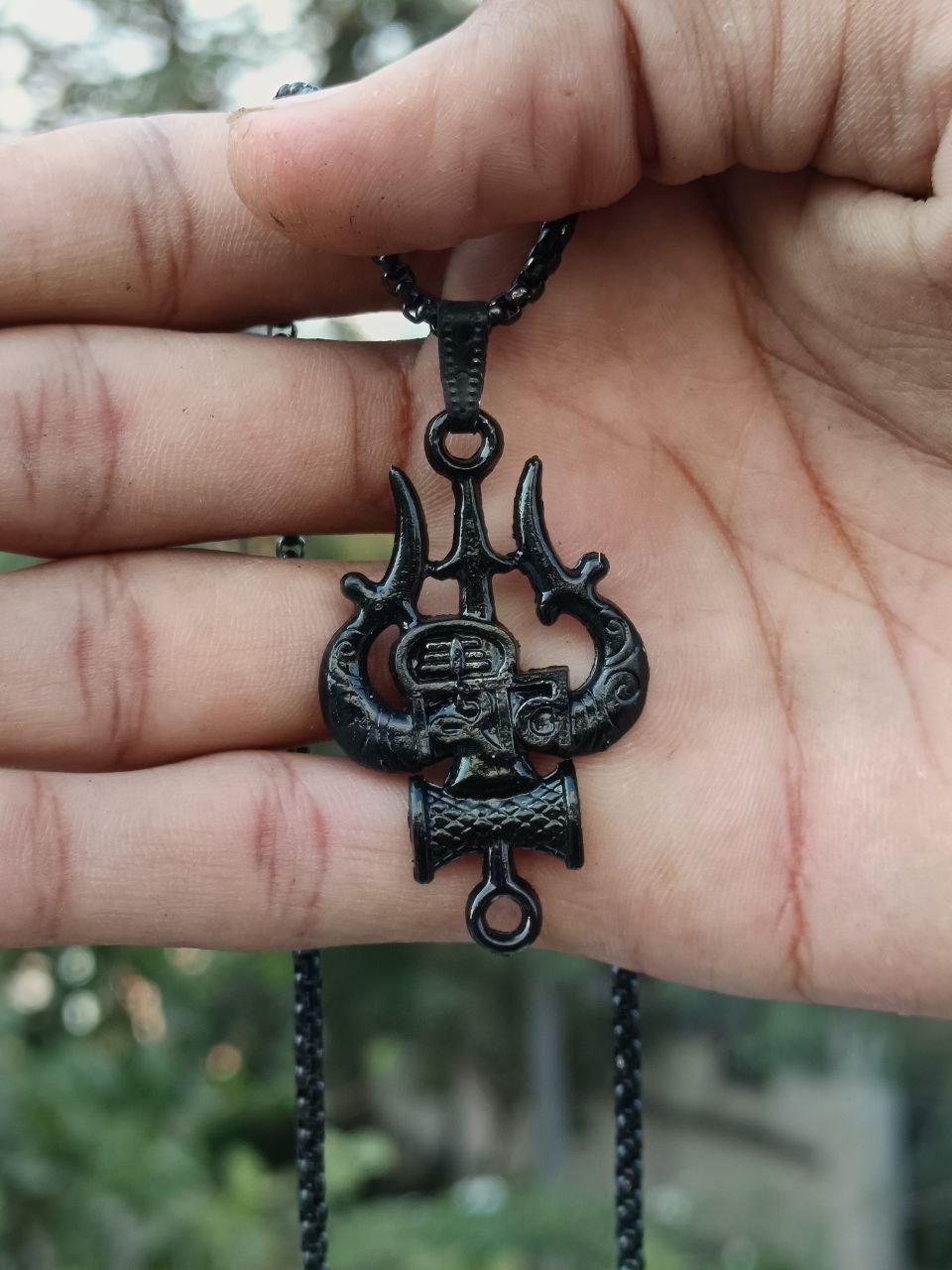 Shivji Trishul Black Pendant