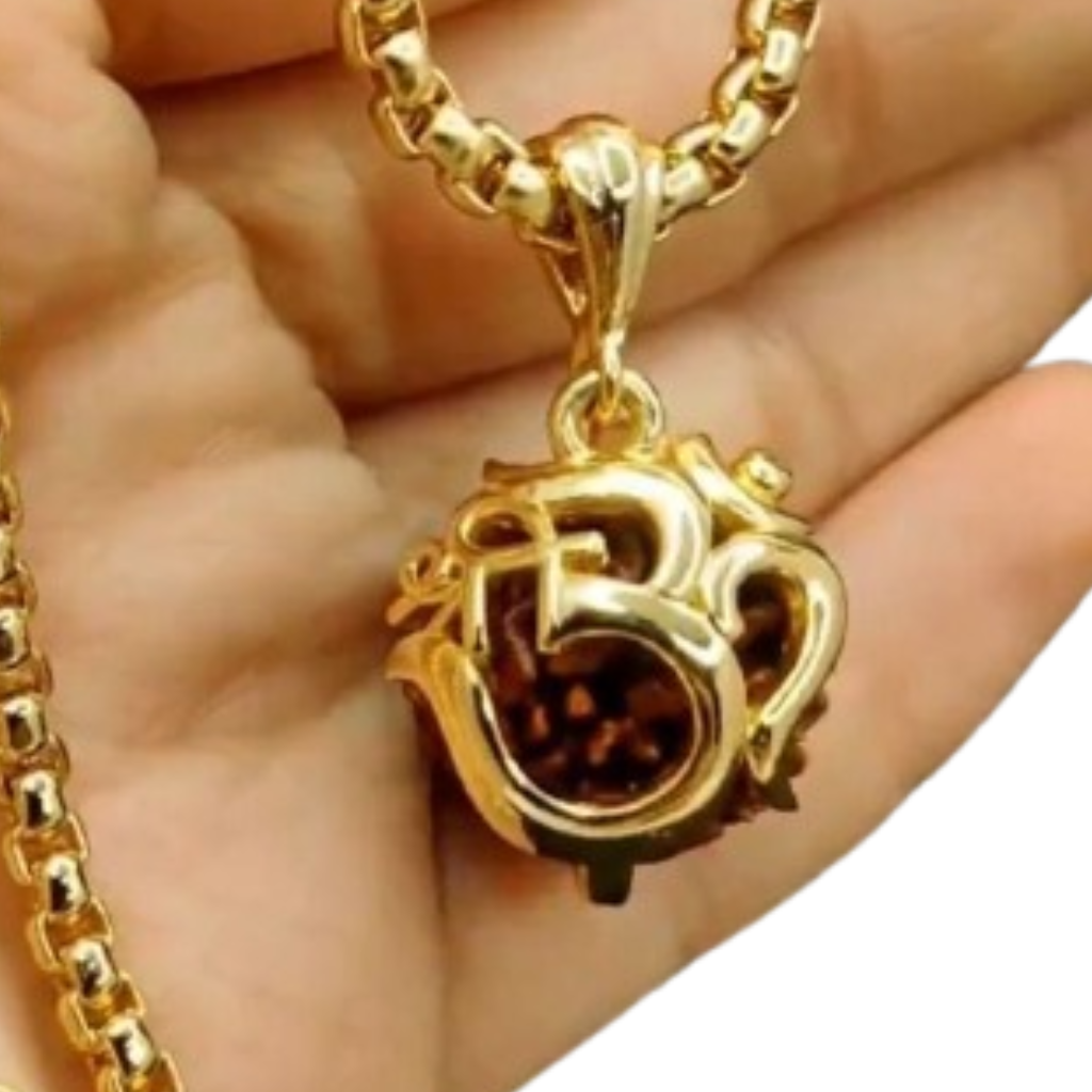 OM Rudraksha Pendant With Chain