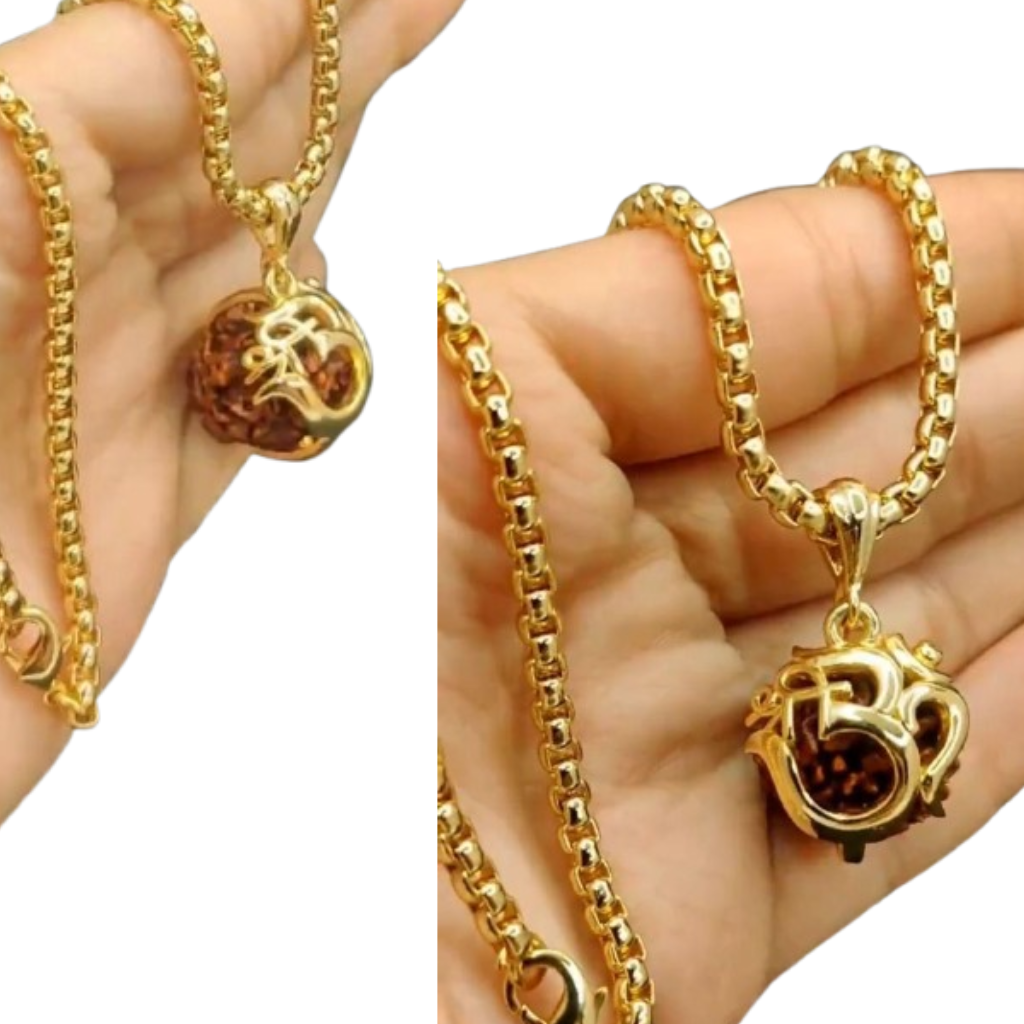 OM Rudraksha Pendant With Chain
