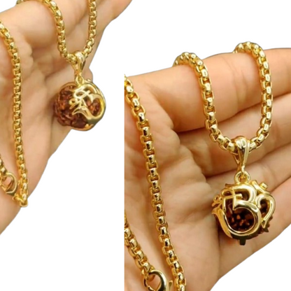 OM Rudraksha Pendant With Chain