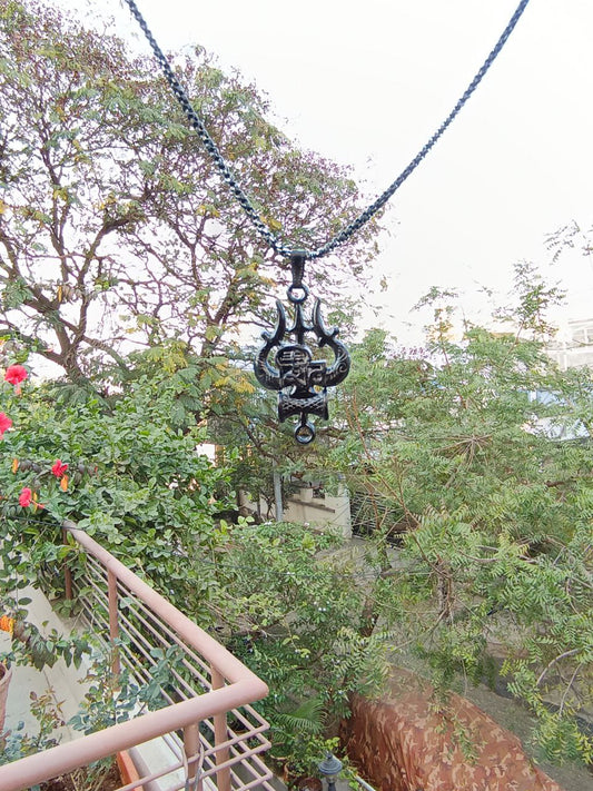 Shivji Trishul Black Pendant