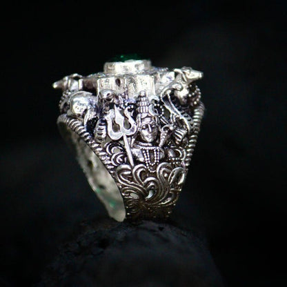 Lord Shiva Silver Plated Ring