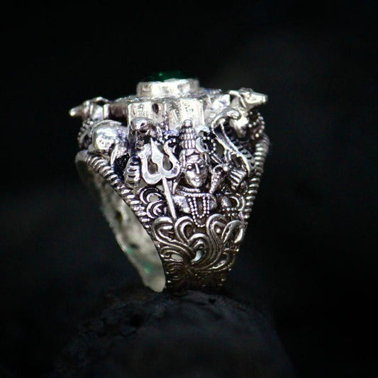 Lord Shiva Silver Plated Ring