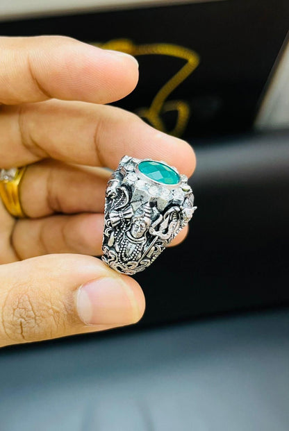 Lord Shiva Silver Plated Ring