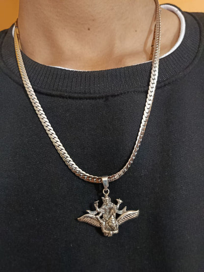 Vishnu Ji With Garud Vahan Silver Plated Pendant