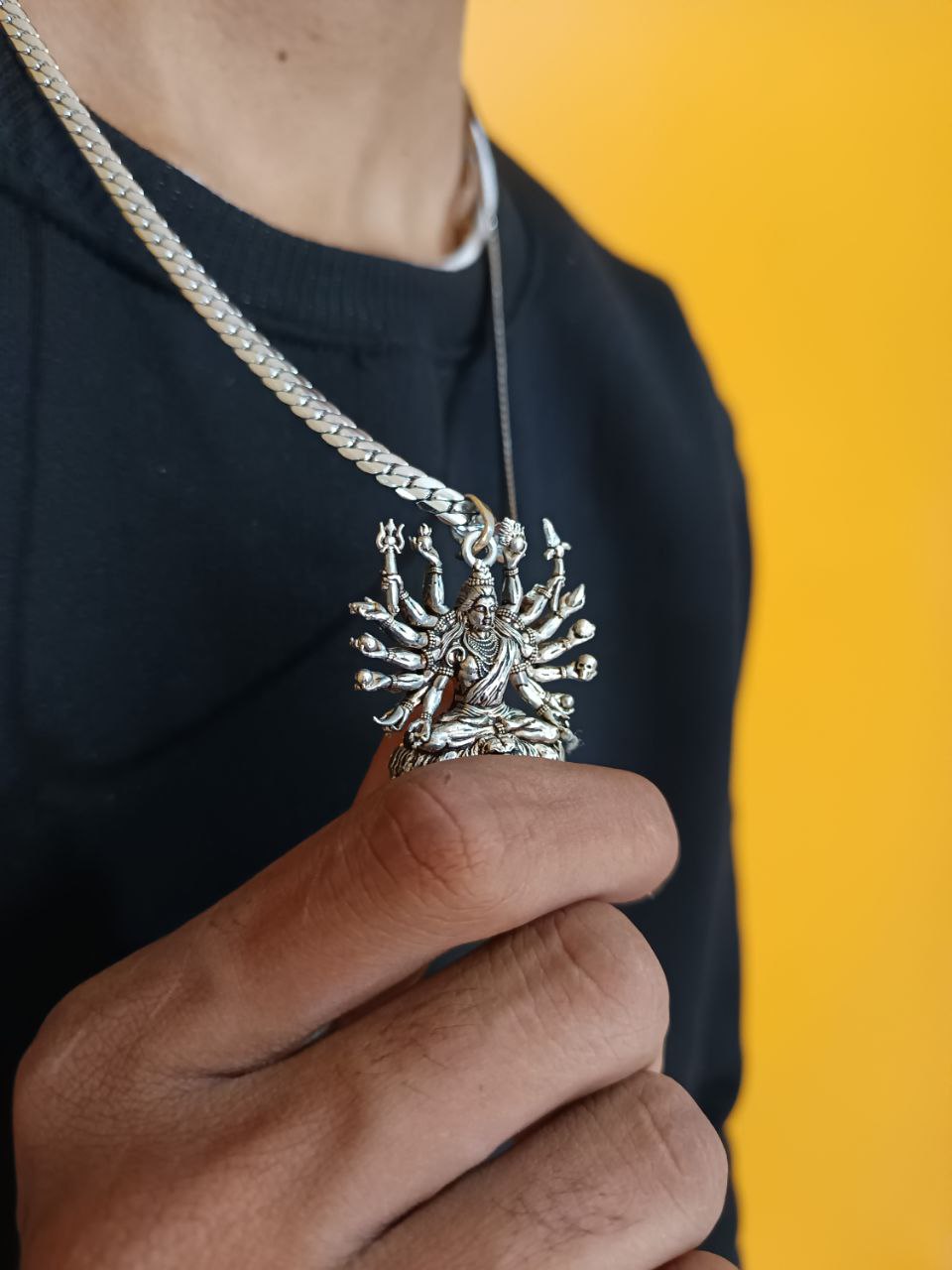 Shivji Seating On Lion Pendant