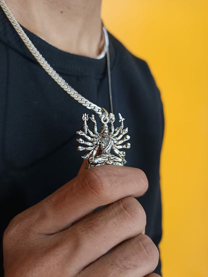 Shivji Seating On Lion Pendant