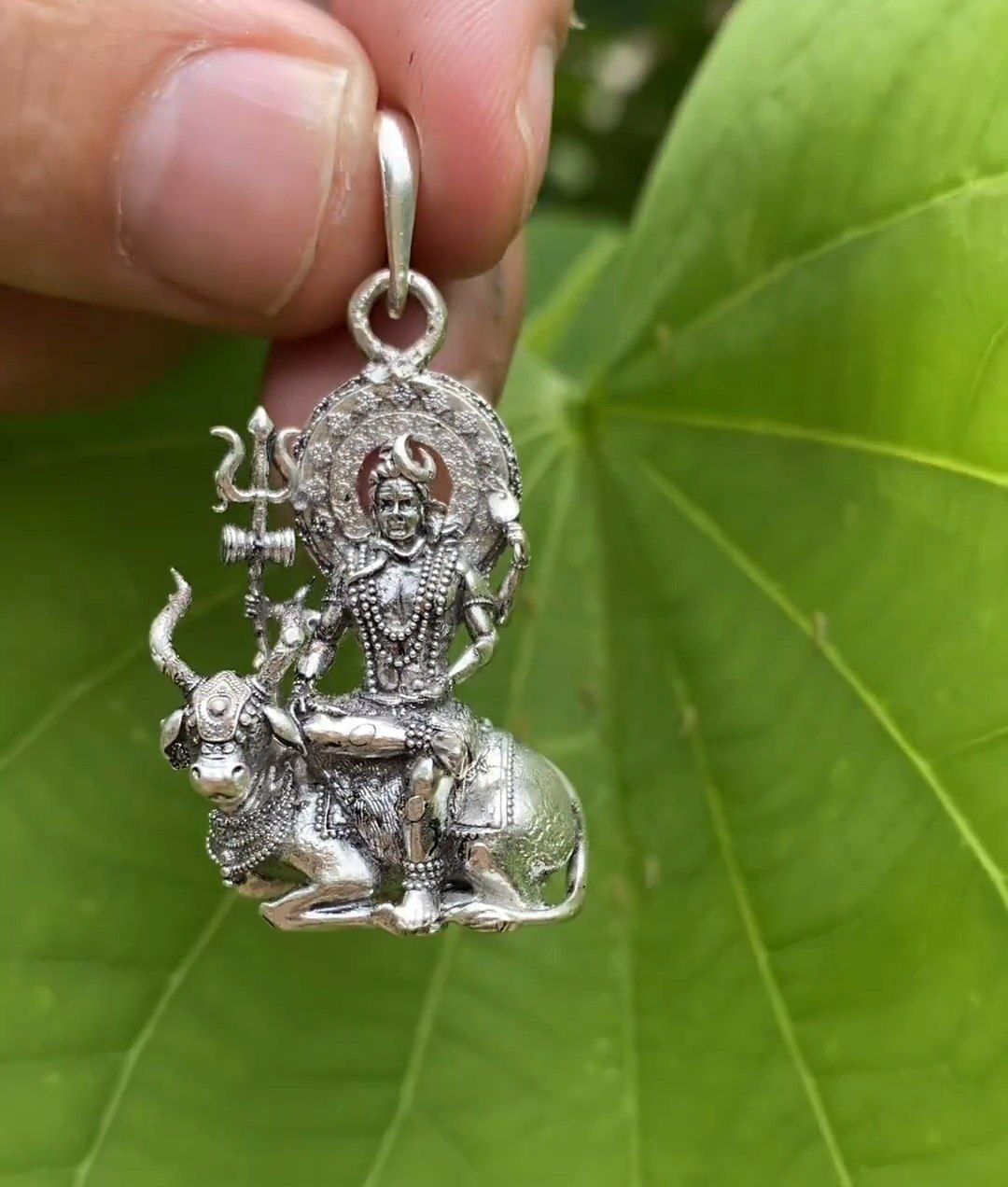 Shivji Seating On Nandi Pendant With Chain