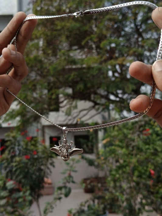 Vishnu Ji With Garud Vahan Silver Plated Pendant