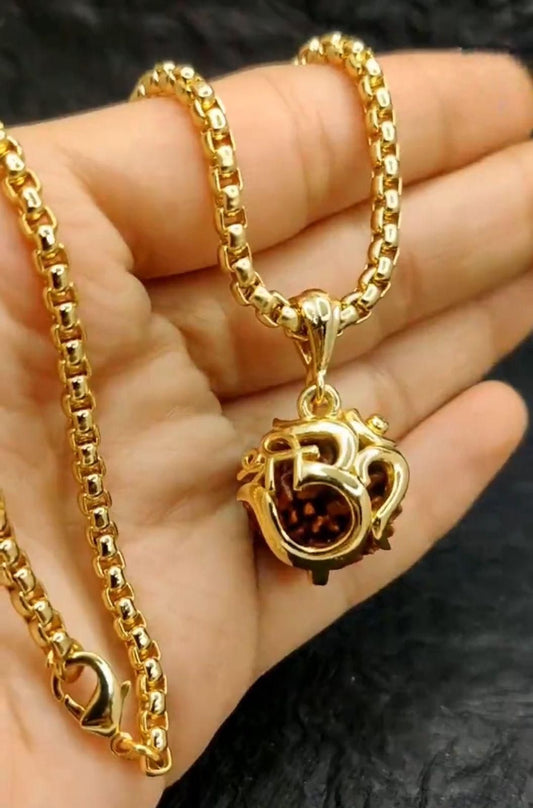OM Rudraksha Pendant With Chain
