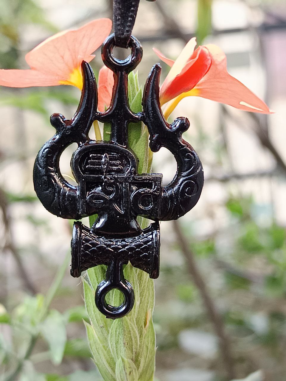 Shivji Trishul Black Pendant