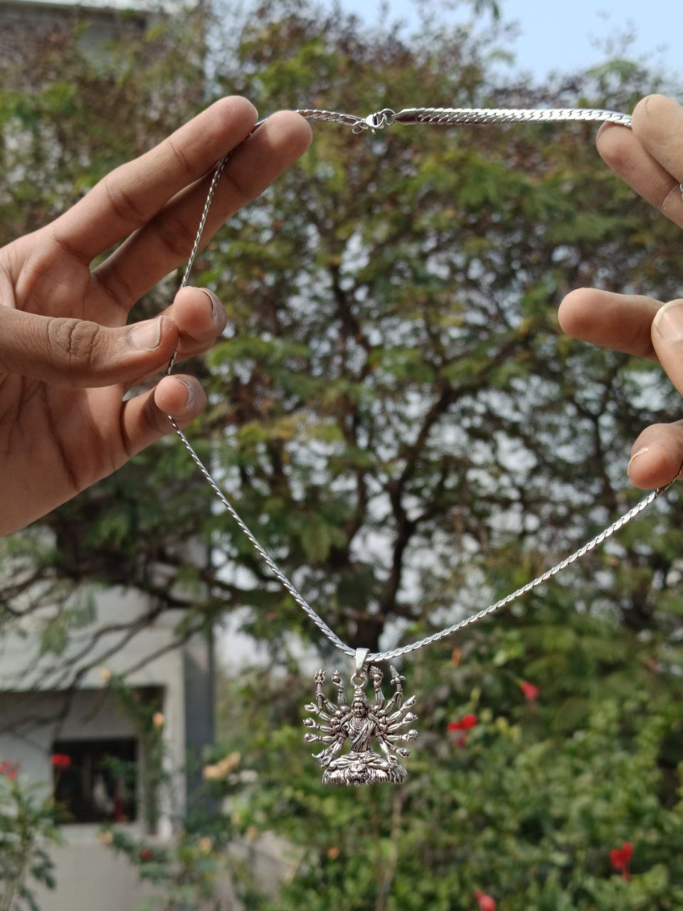 Shivji Seating On Lion Pendant
