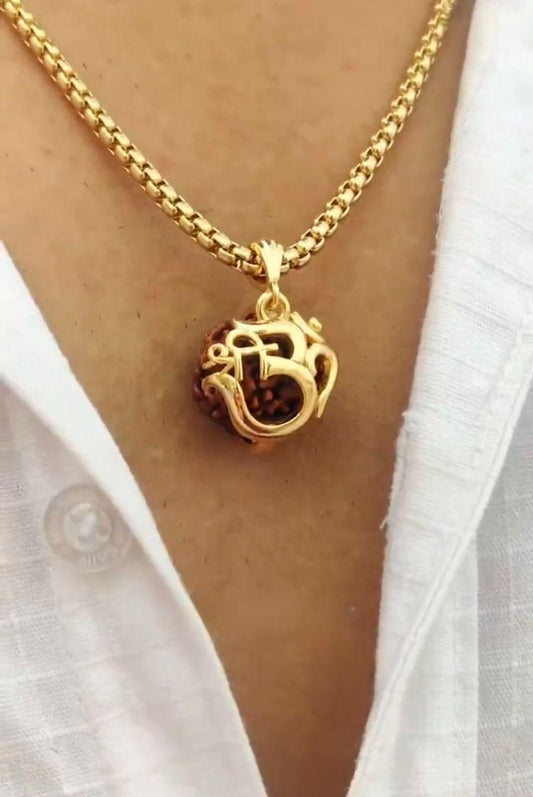 OM Rudraksha Pendant With Chain