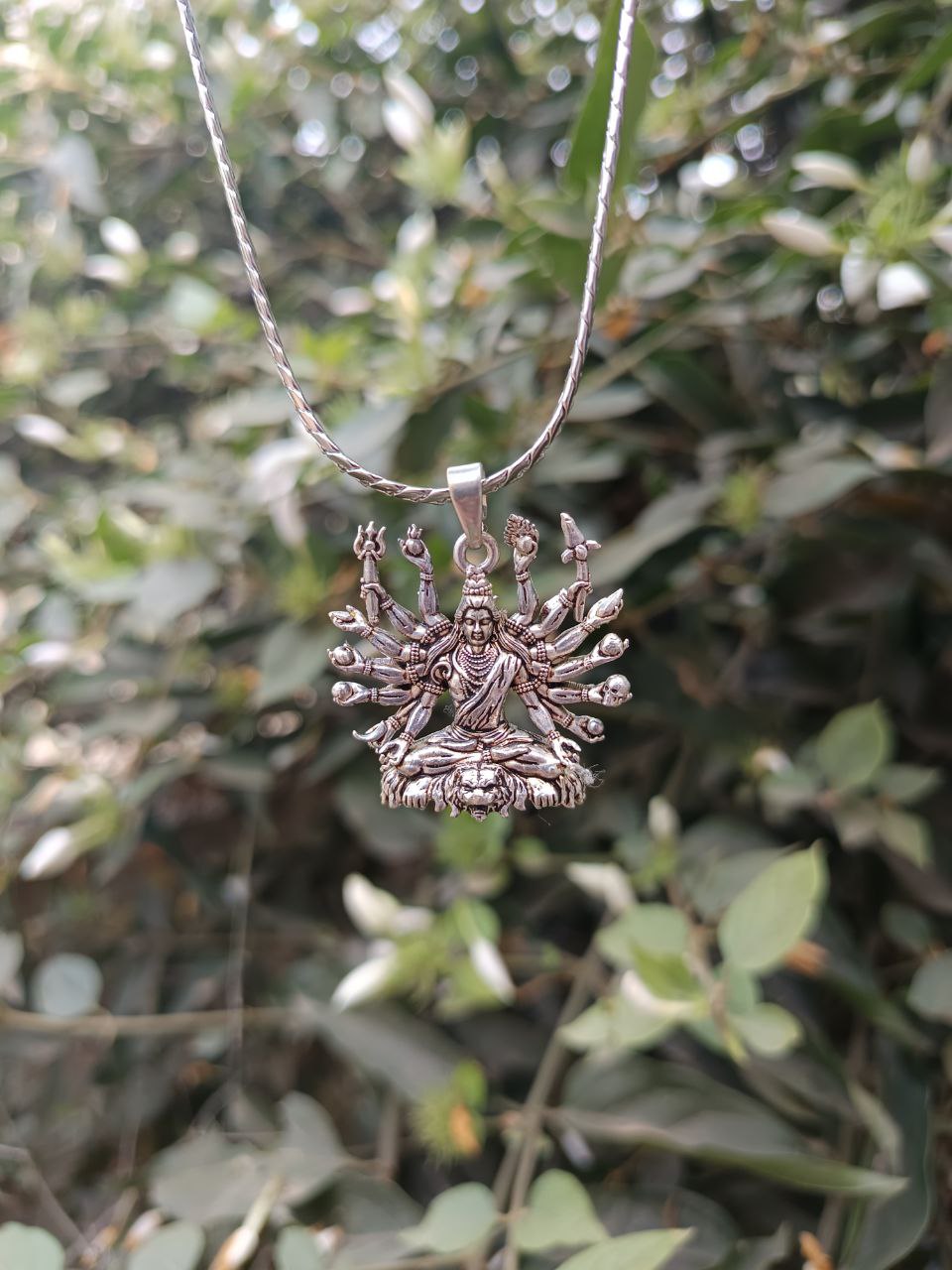 Shivji Seating On Lion Pendant