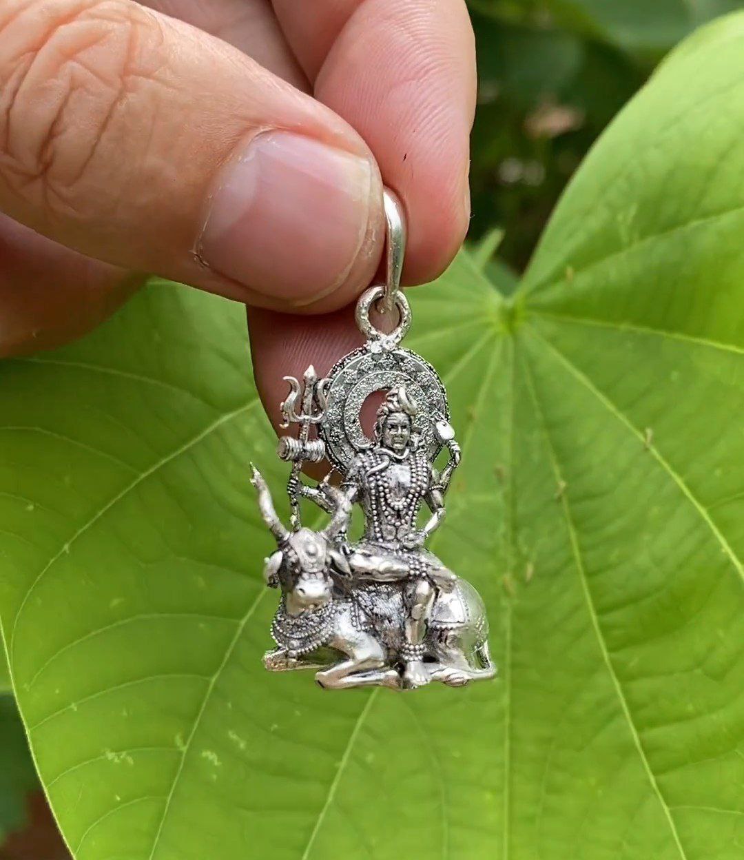 Shivji Seating On Nandi Pendant With Chain