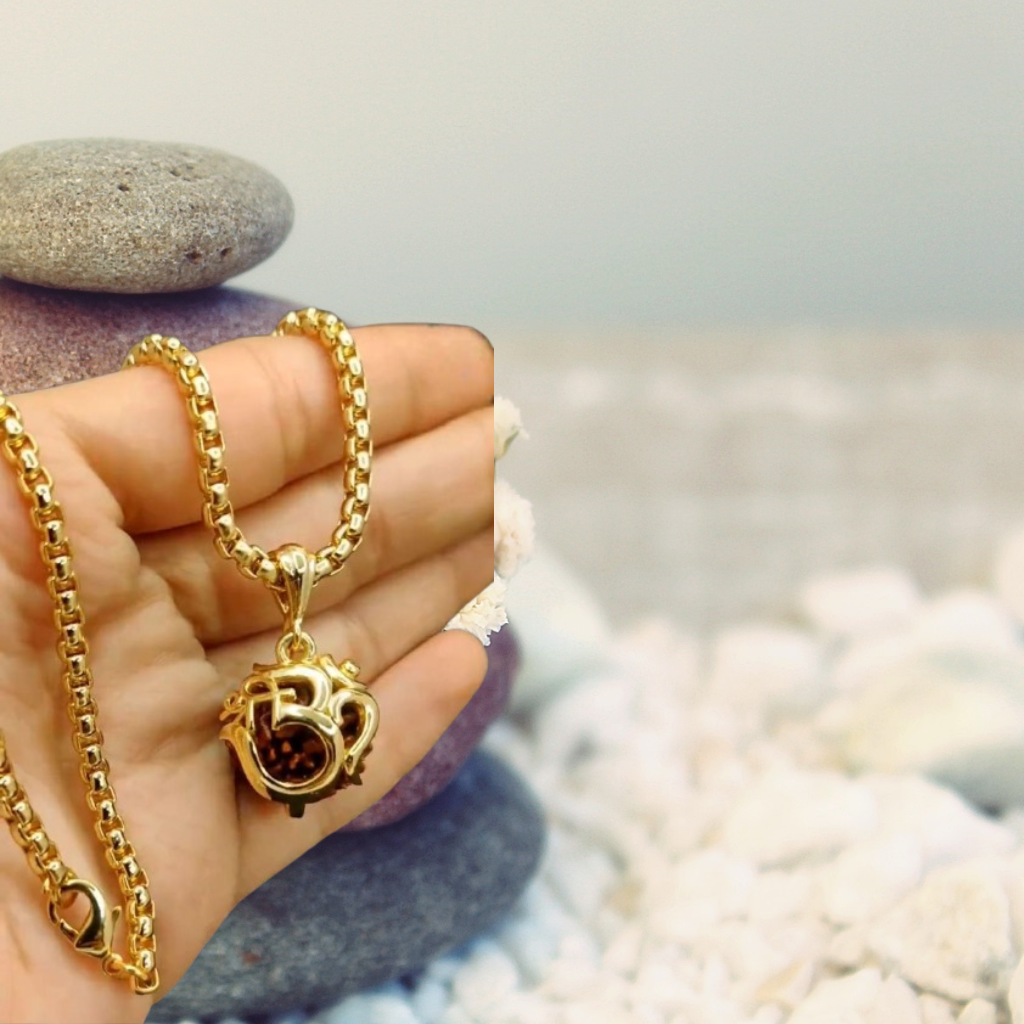 OM Rudraksha Pendant With Chain