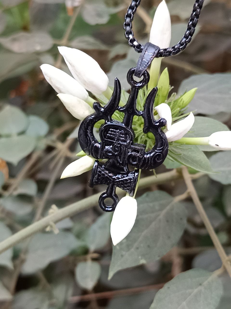 Shivji Trishul Black Pendant