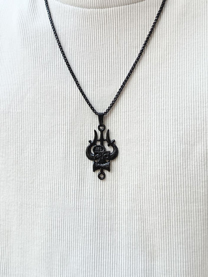 Shivji Trishul Black Pendant
