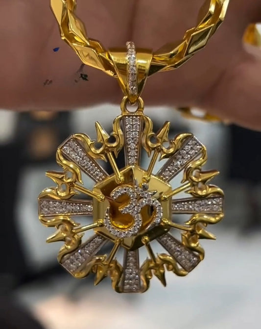 OM-Trishul Pendant With Chain