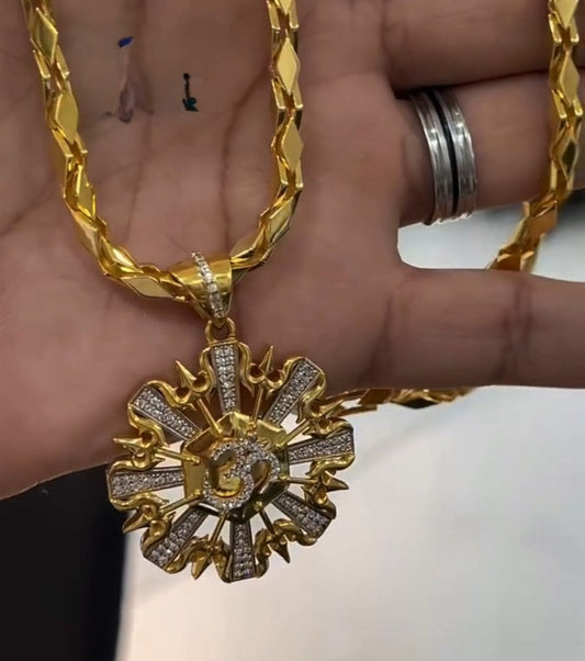 OM-Trishul Pendant With Chain