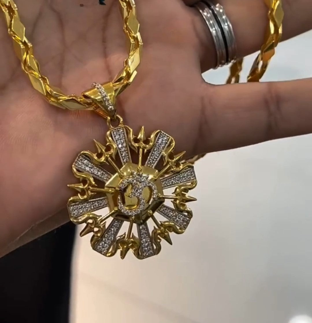 OM-Trishul Pendant With Chain