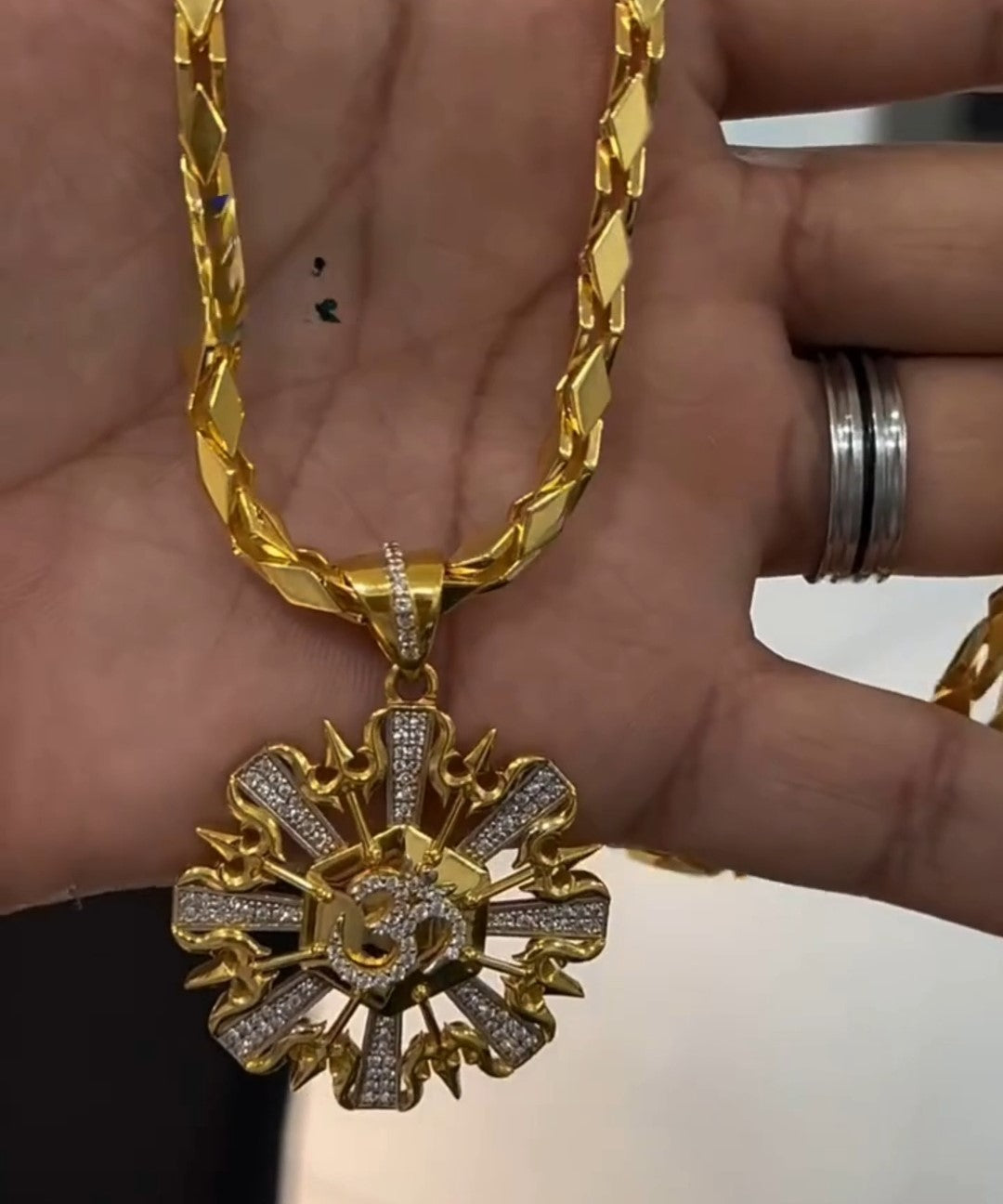 OM-Trishul Pendant With Chain