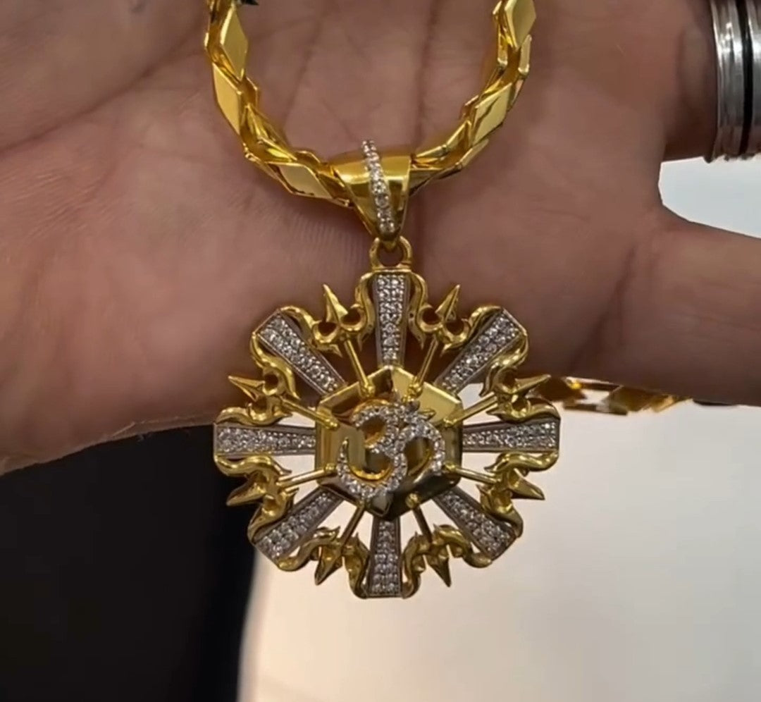 OM-Trishul Pendant With Chain
