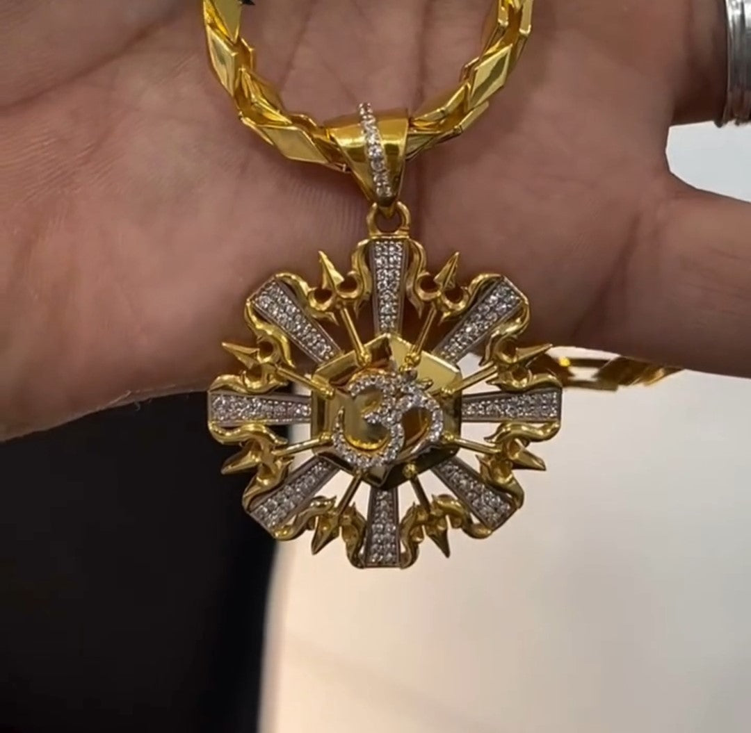 OM-Trishul Pendant With Chain