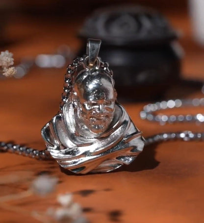 Sterling Silver Plated Neem Karoli Baba Pendant for Men