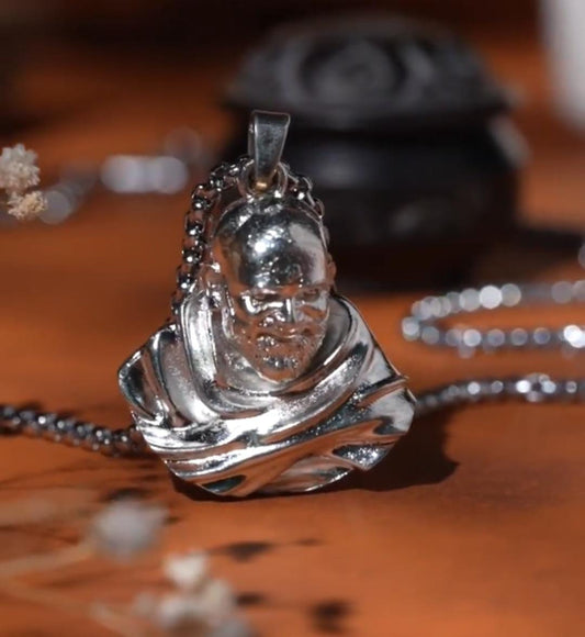 Sterling Silver Plated Neem Karoli Baba Pendant for Men