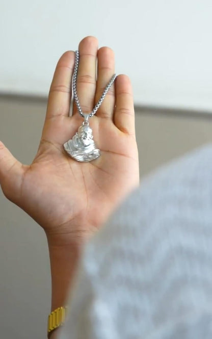 Sterling Silver Plated Neem Karoli Baba Pendant for Men