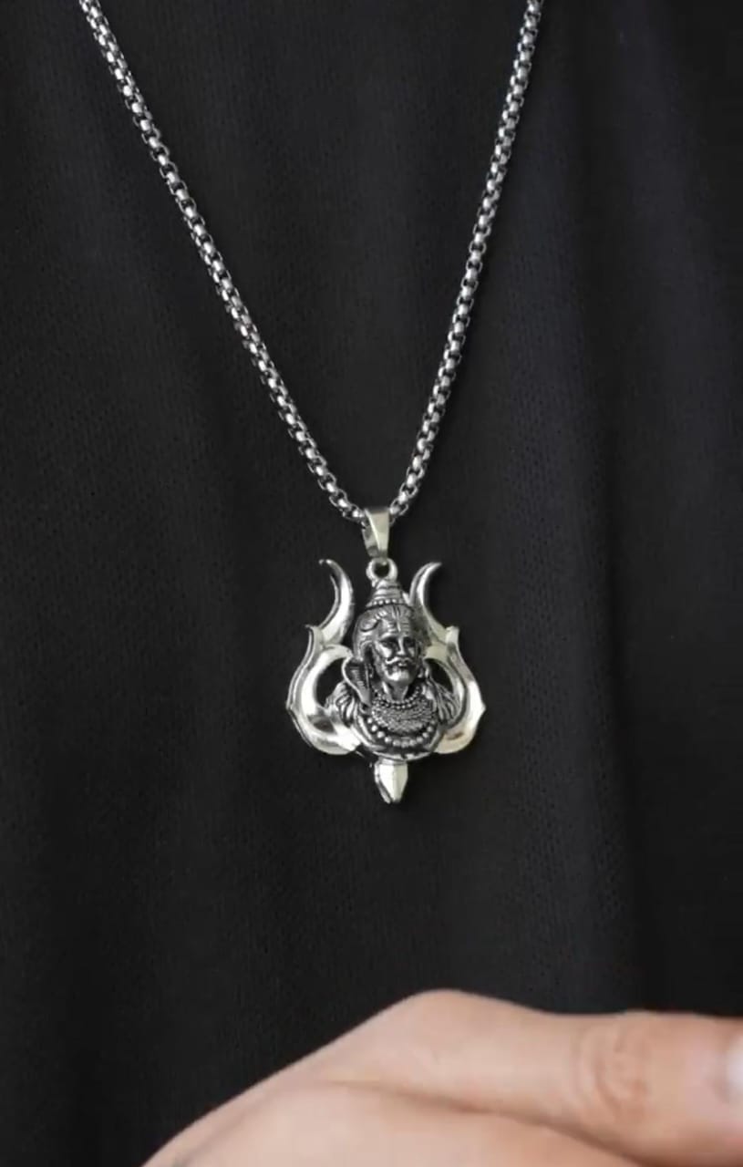 Shiv Trishul Pendant With Chain