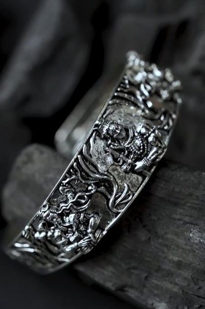 Men's Oxidised Silver Mahakal Bracelet