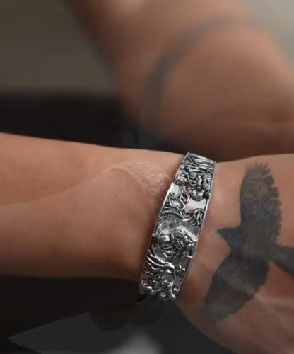 Men's Oxidised Silver Mahakal Bracelet